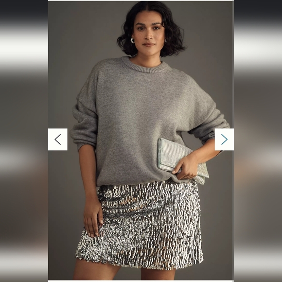 Anthropologie Mare Mare Long-Sleeve Knit Sequin Twofer Mini Dress - Picture 5 of 6